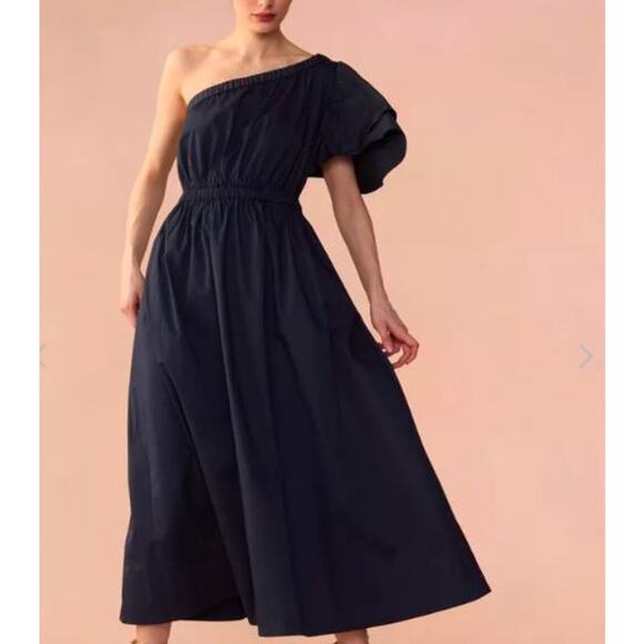 Cynthia Rowley Women's One Shoulder Ruffle Palma Dress Midi Dress Sz 0 - Picture 3 of 6